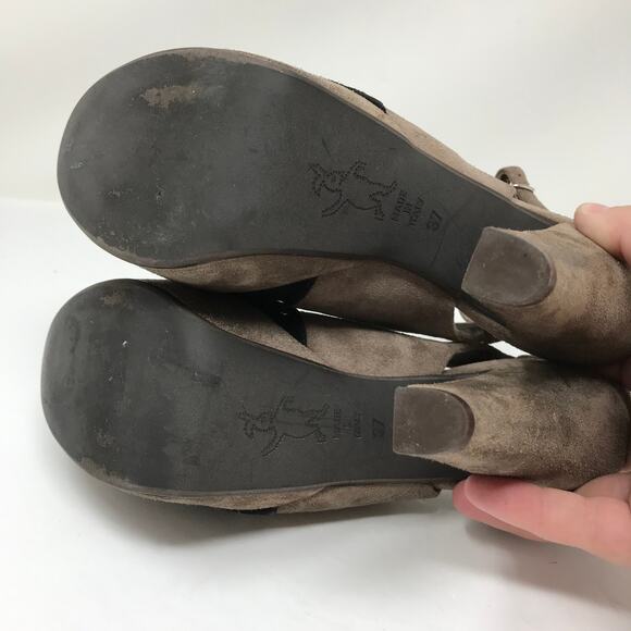 Marni Womens Size 37 US Size 7 Platform Suede Studded Ankle Strap Heels Brown - Picture 5 of 5